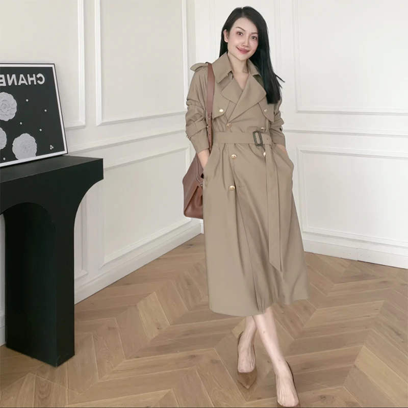 C家长款风衣 重磅实心金属扣经典英伦风显瘦百搭秋冬长款收腰风衣