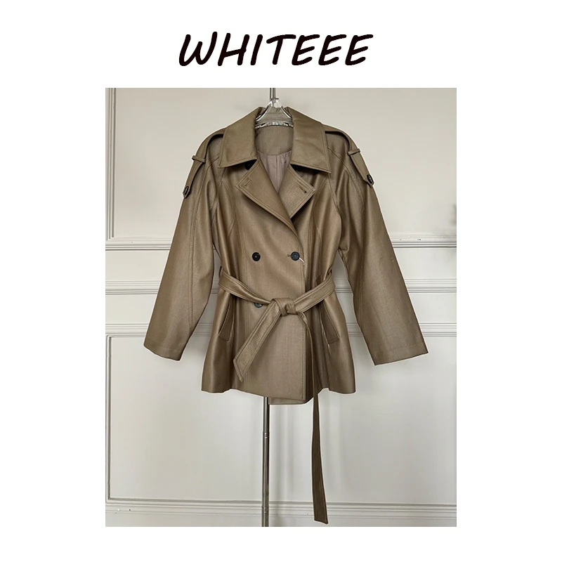 气质秋冬新款小个子女士风衣  老钱风高级感系带时尚休闲外套