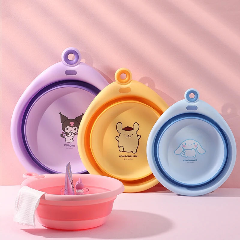 三丽鸥学生宿舍军训折叠盆便携洗脚洗脸洗衣服塑料水盆子大小号