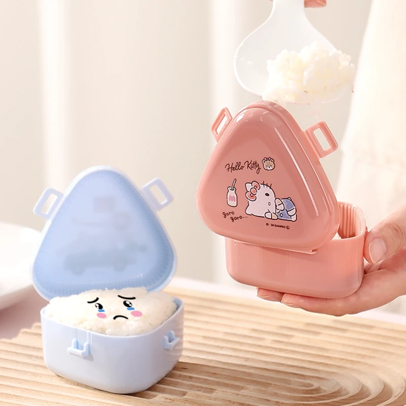 日本三丽鸥kitty三角饭团模具玉桂狗儿童外带寿司盒DIY米饭团神器