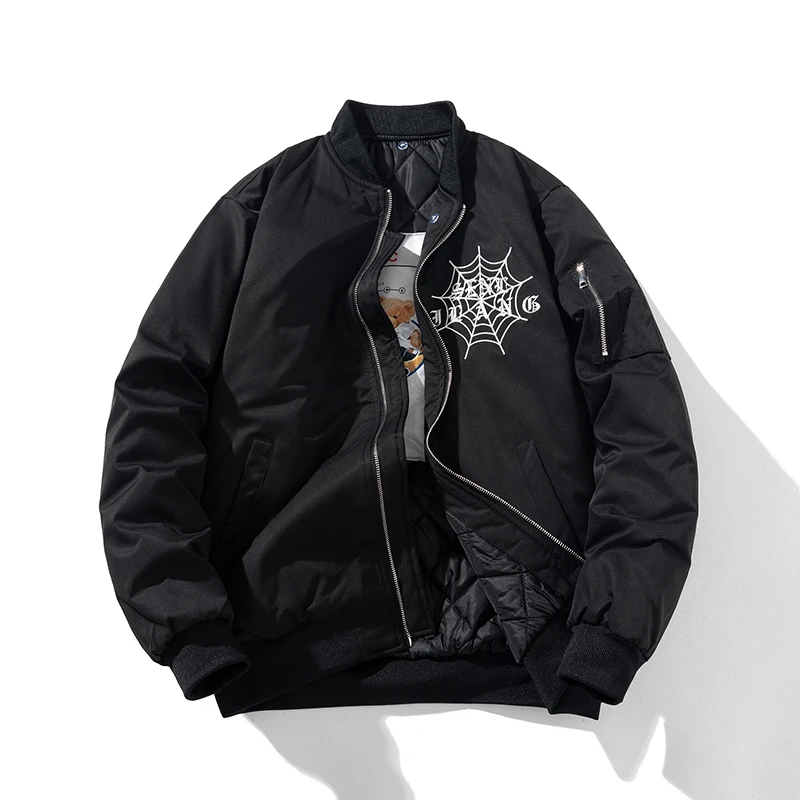 大白鲨秋冬美式高街蜘蛛保暖棉衣男女生潮牌百搭情侣ins棒球棉服