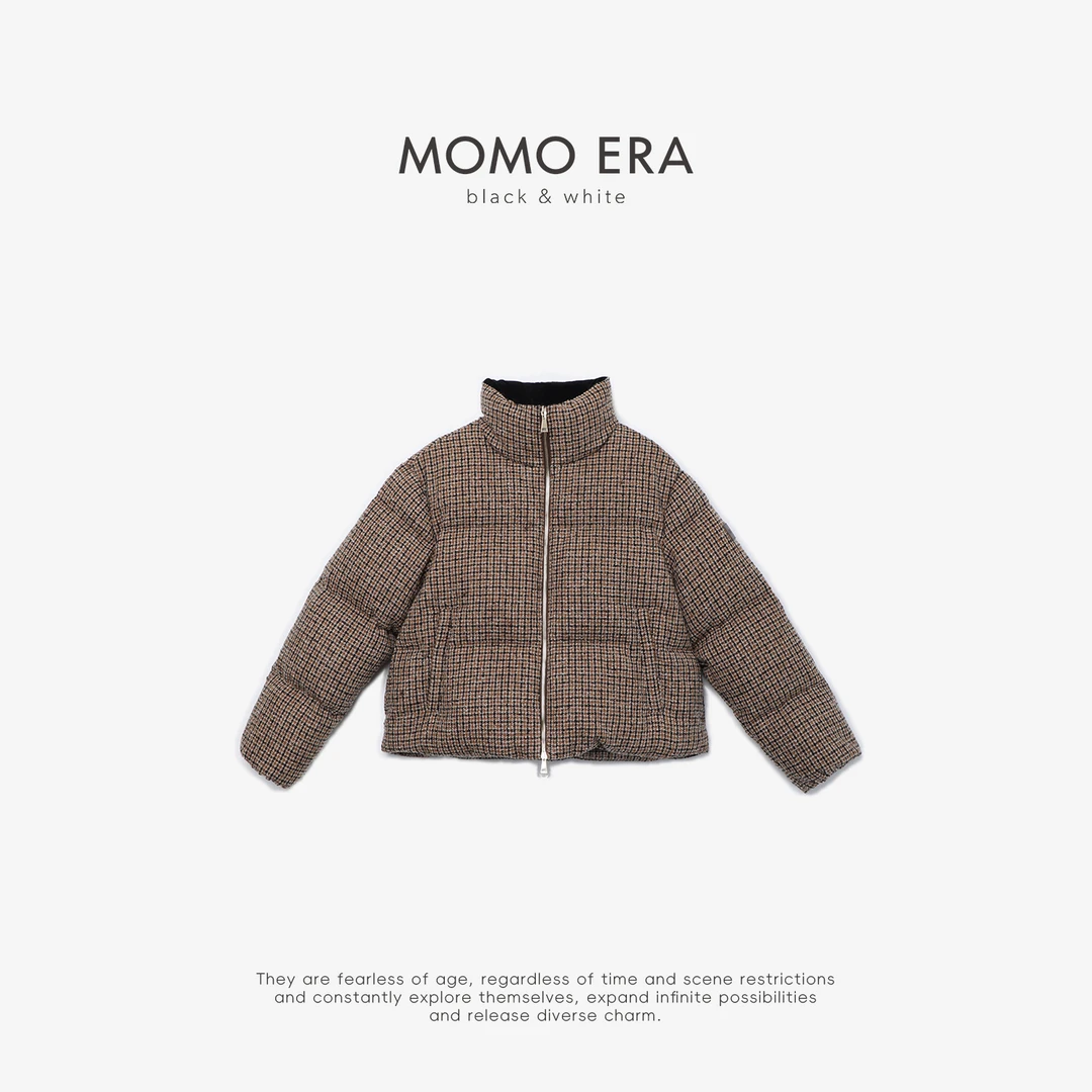 12930 保暖羽绒服 95白鹅绒进口面料小香短款MOMOERABLACK&WHITE