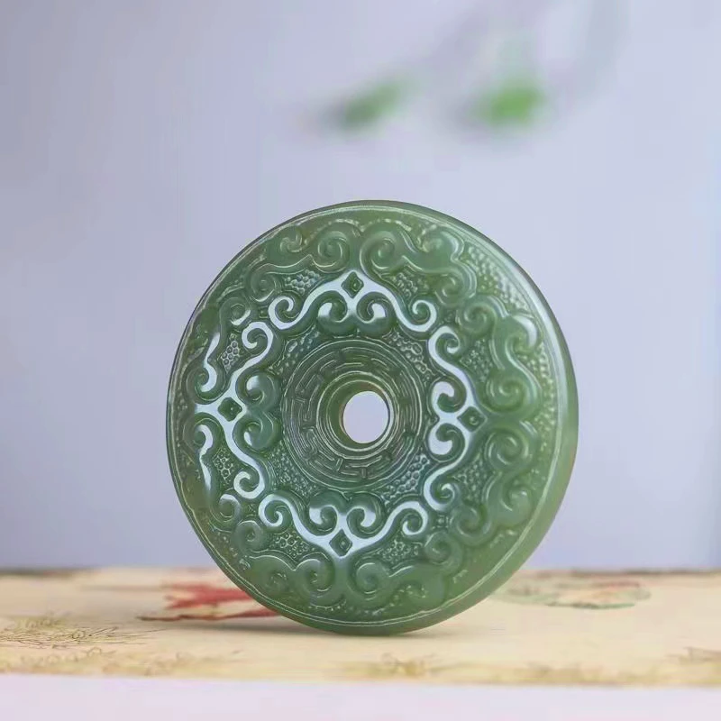 新疆和田玉时来运转吊坠双面雕刻男女款玉石玉坠玉佩项链毛衣链