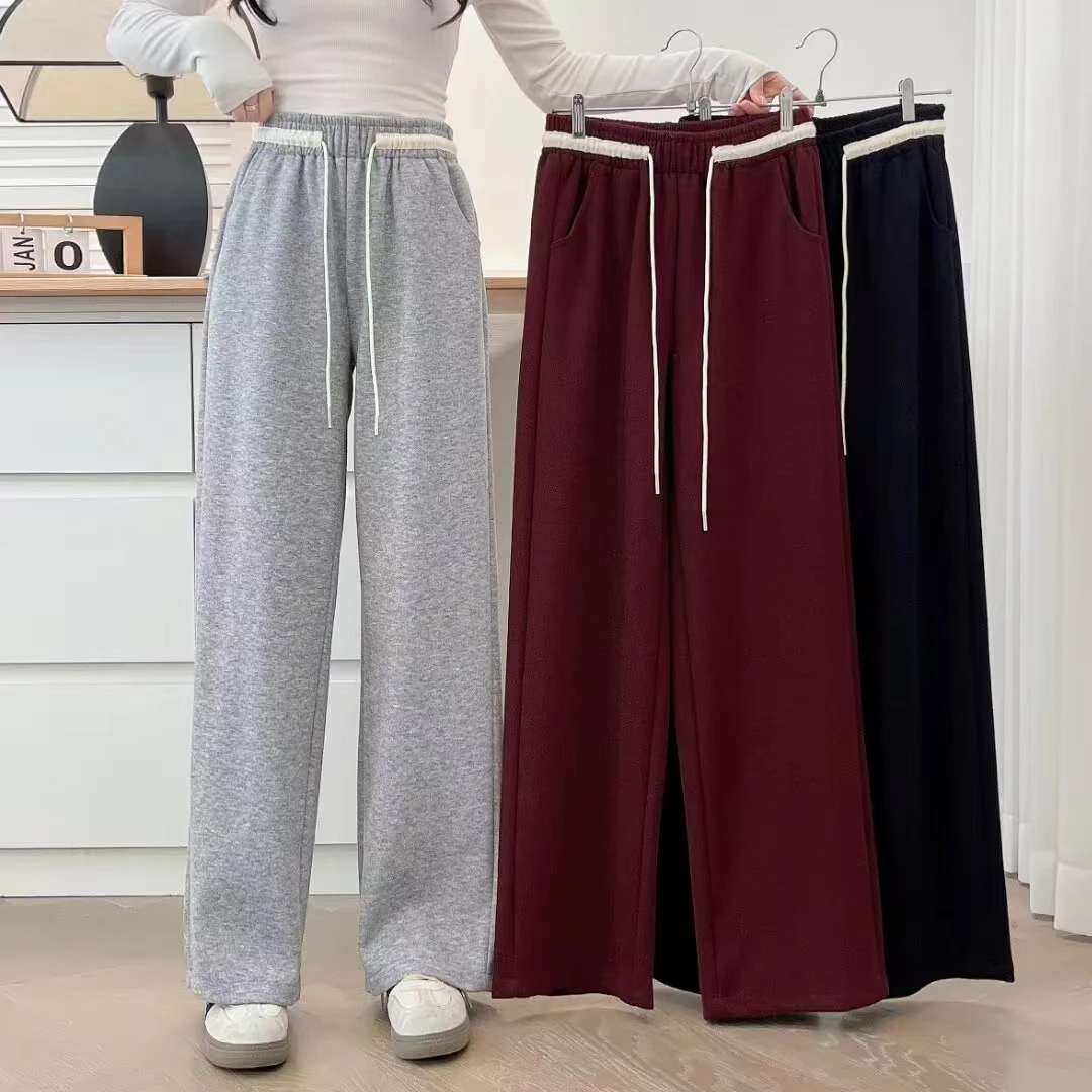 DNH4137 加厚羊绒毛呢阔腿裤