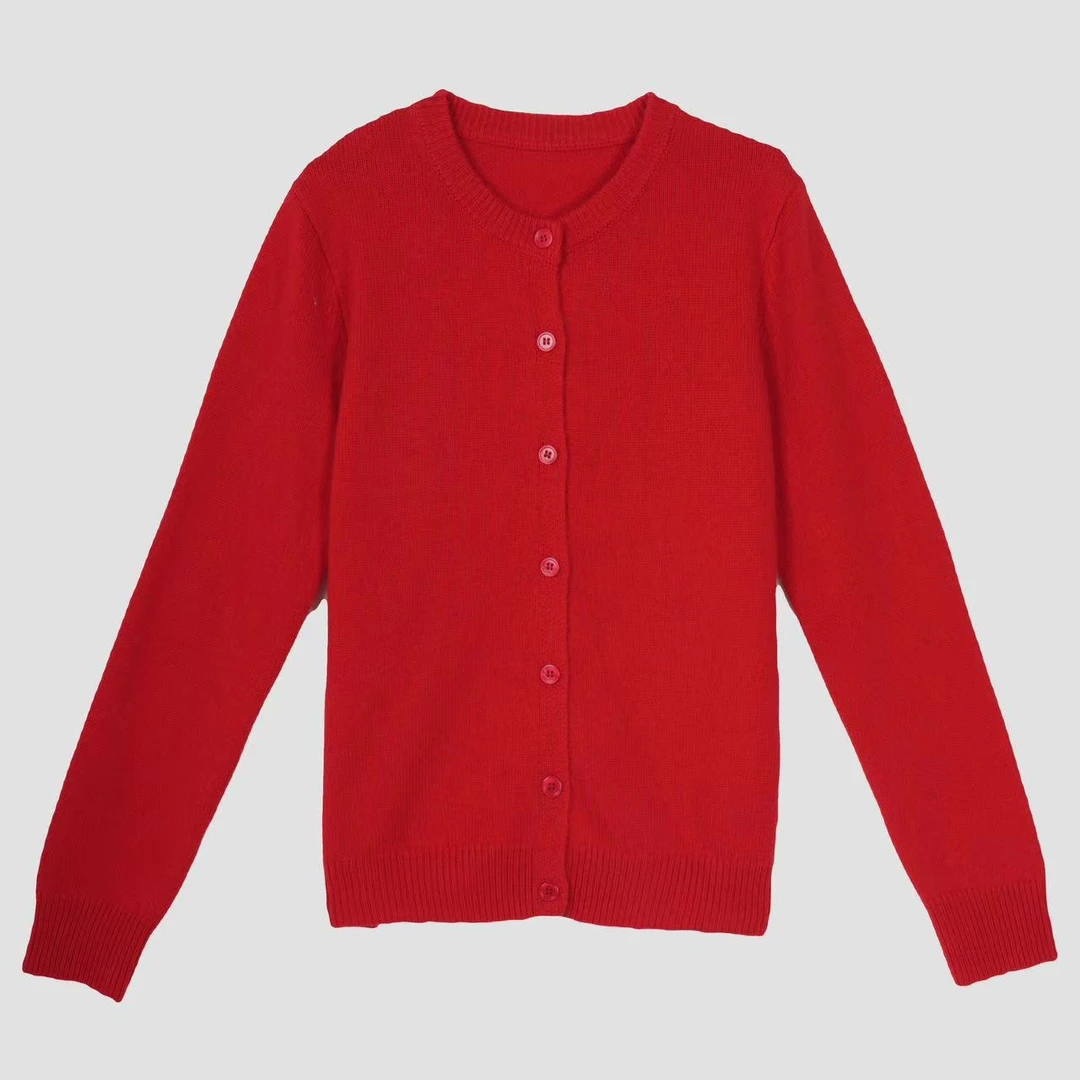 【川白】新款 圆领百搭纯色设计长袖针织开衫