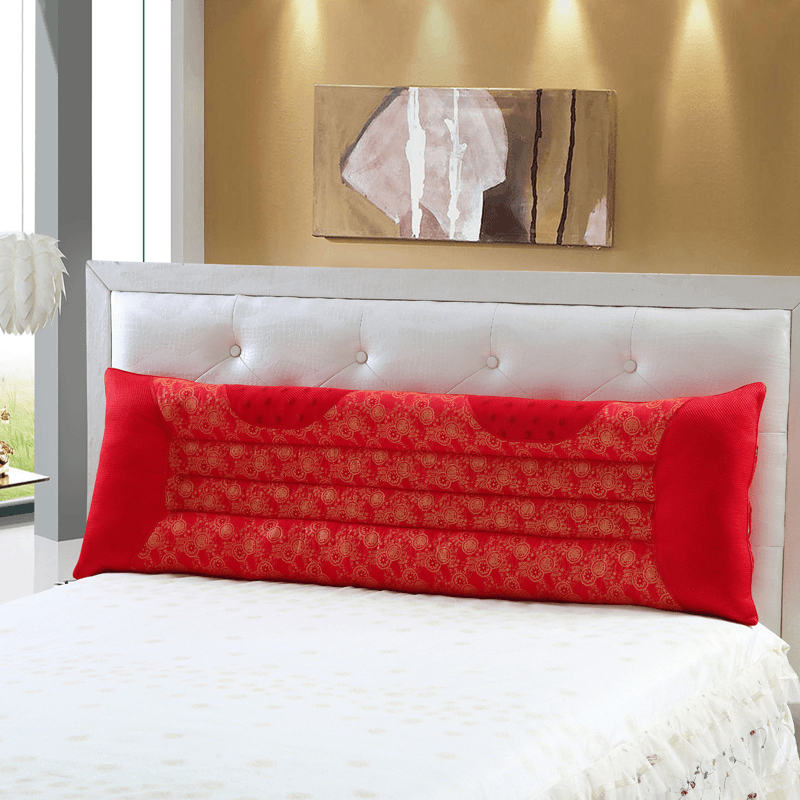 水星床上用品婚庆双人枕芯长枕头婚庆磁疗枕家用长条加长款情侣款