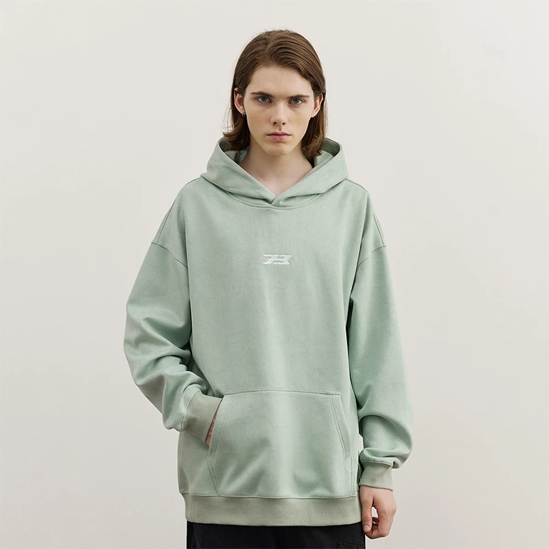 BLACK OF EXIT国潮标语刺绣宽松连帽卫衣美式高级感帽衫男女