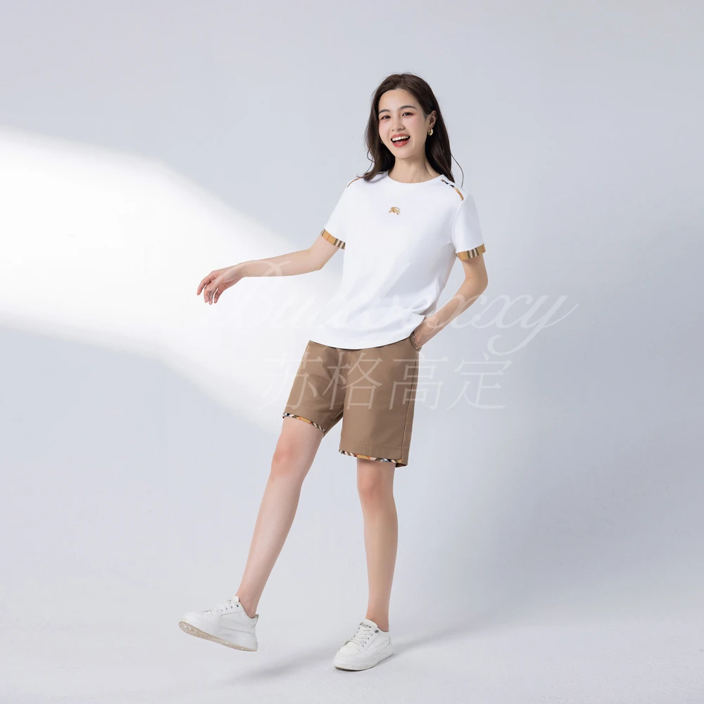 新品爆款格子短裤时尚宽松显瘦格纹休闲裤百搭直筒中裤五分裤女士