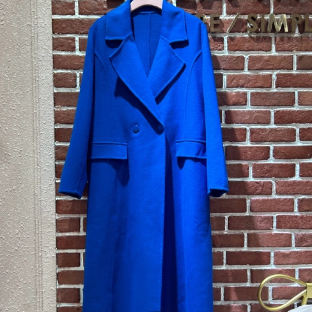 女士三色大衣blue