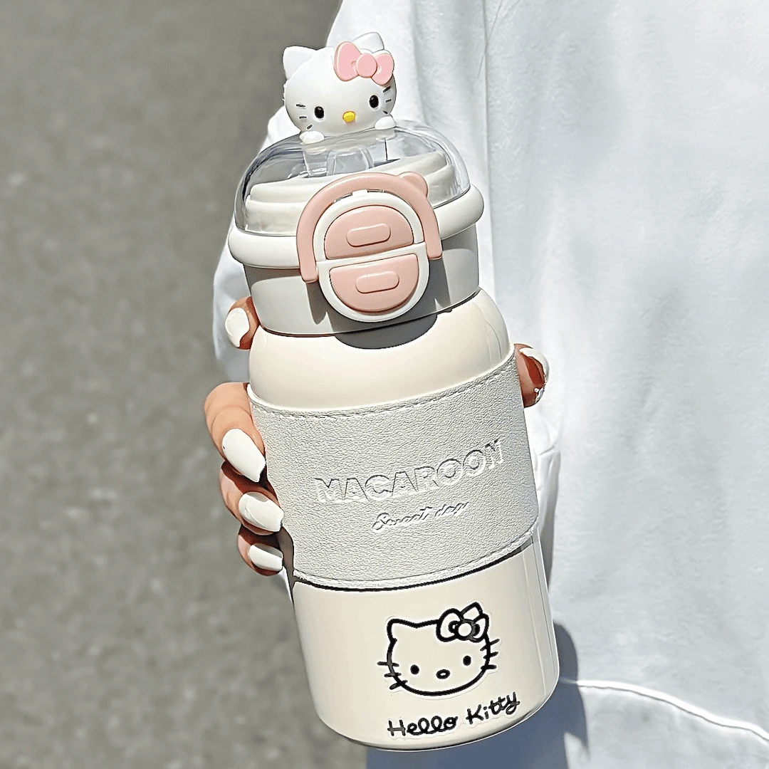 hellokitty保温杯大容量学生可爱杯子带吸管316不锈钢水杯家用