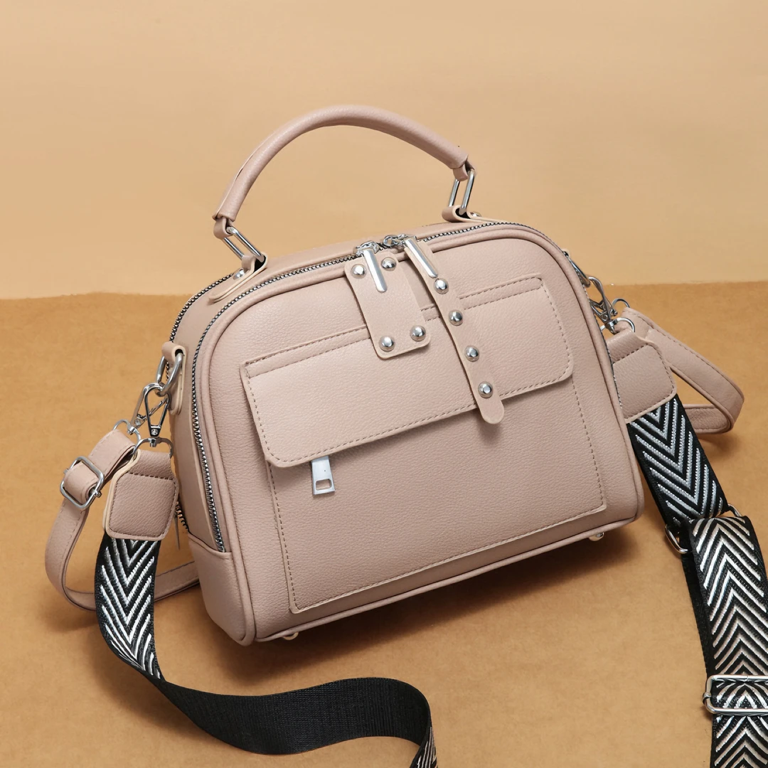 夏秋新款洋气多层空间单肩斜挎手提休闲时尚简约百搭潮流韩版女包