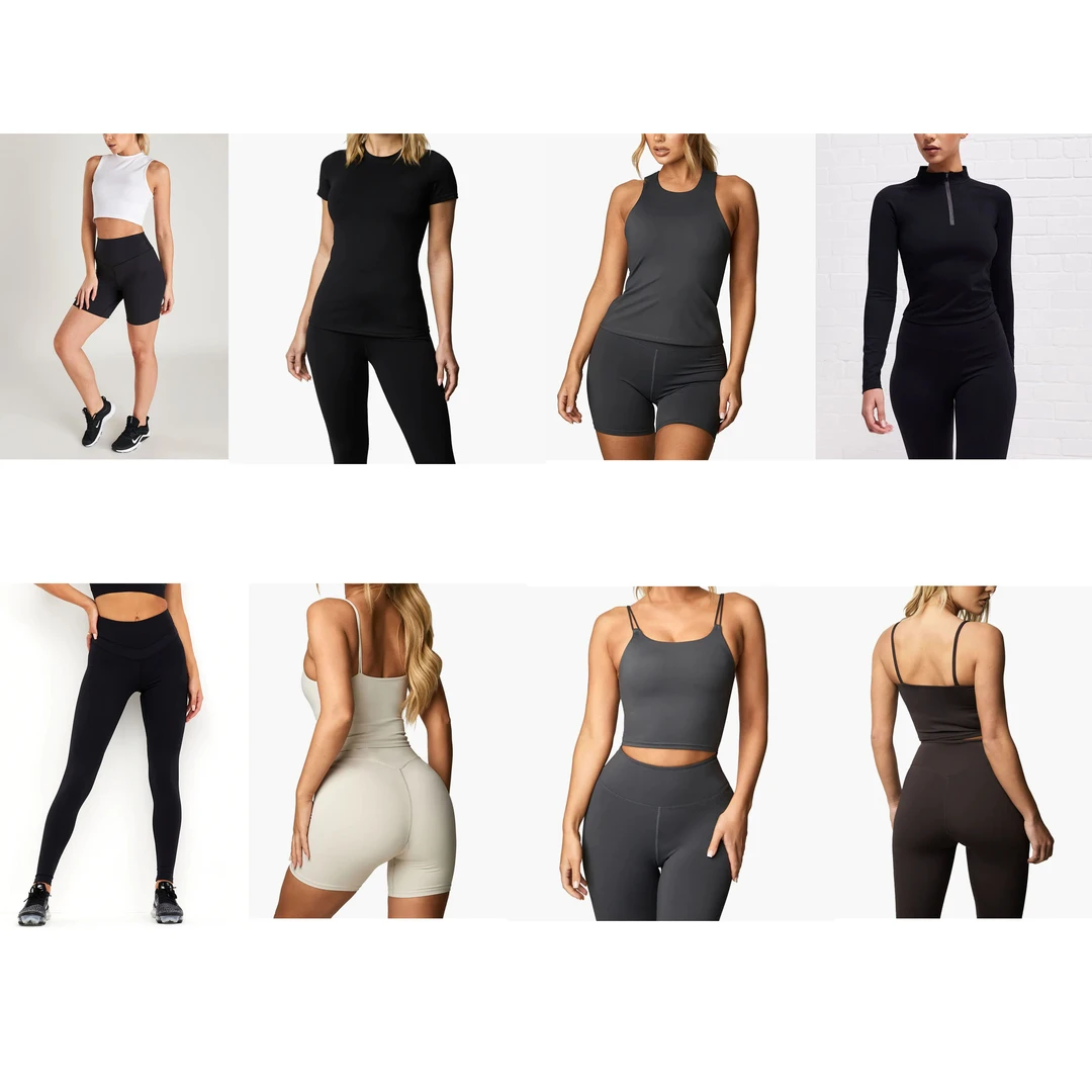 外贸孤品 女士瑜伽运动服跑步健身紧身透气训练修身裸感户外无袖