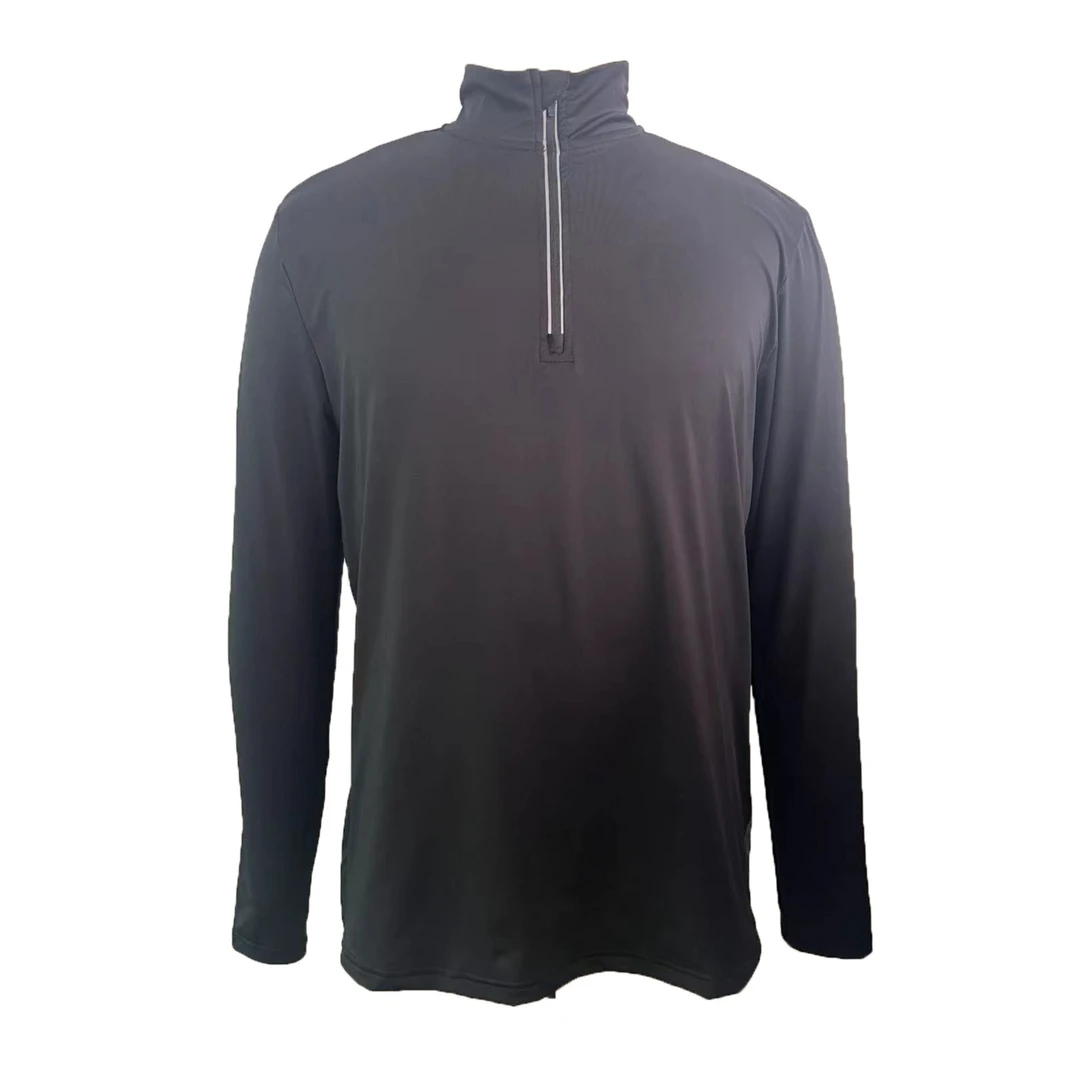 男款针织打底透气吸排速干弹力训练男式户外运动休闲长袖衫半高领