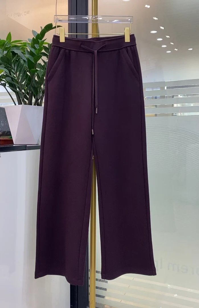 【女人空间生活馆】设计款直筒裤秋冬百搭显瘦羊毛醋酸休闲裤6025