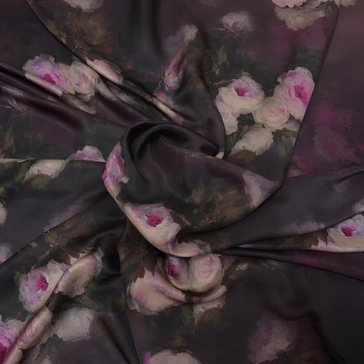 暗夜玫瑰 红云纱 香云纱 真丝重锻 50姆米 幅宽140cm*长100cm