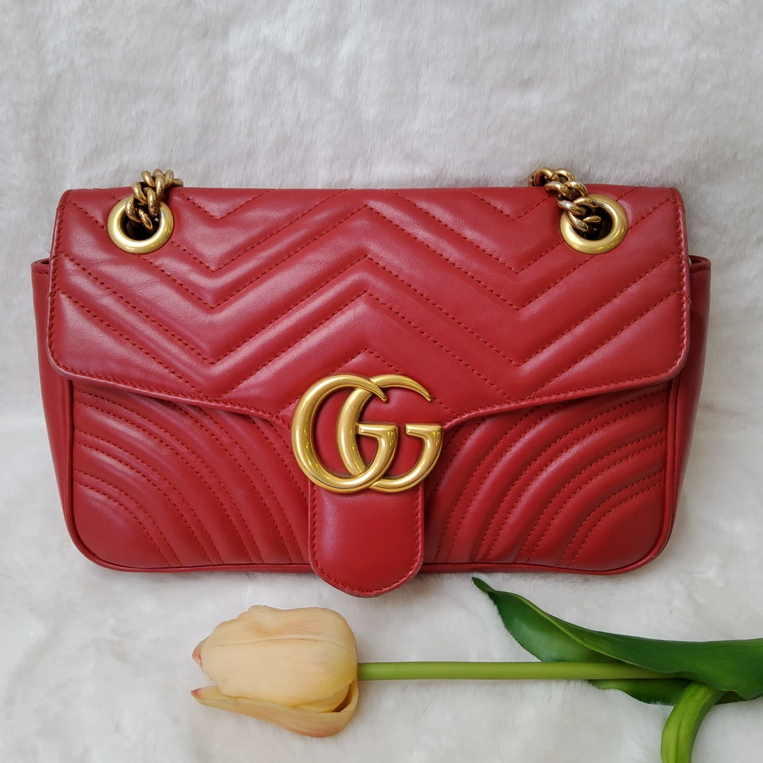 95新 GUCCI/古驰 魔镜/Gucci红色马蒙26链条包sy/330601