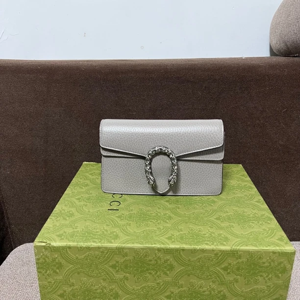 95新 GUCCI/古驰 全皮新色钻扣酒神迷你 鱼鱼