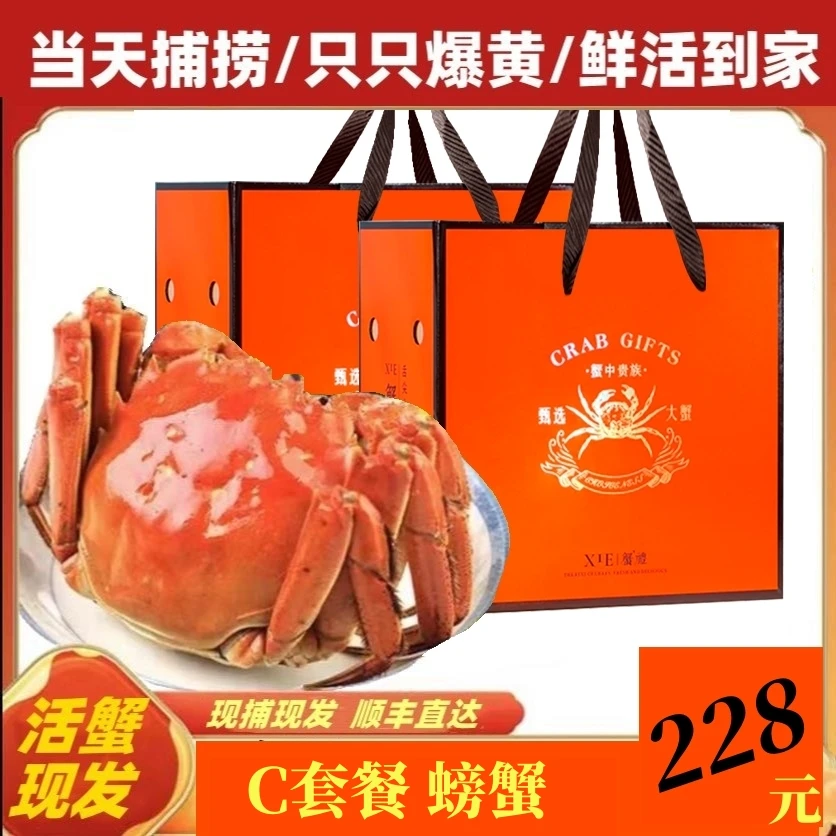 N活蟹当日发【8送2到手10只】精品闸蟹（C套餐）两鲜活包邮公螃蟹
