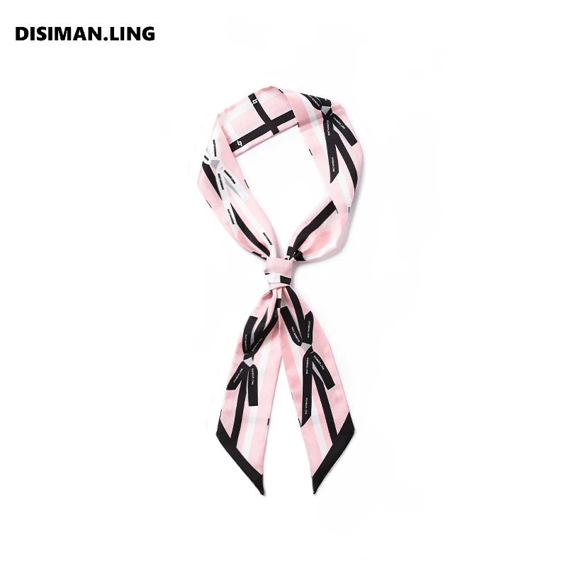 迪丝嫚苓粉色丝巾时尚休闲气质百搭女士夏季潮流女款小众设计感