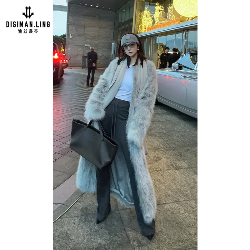 迪丝嫚苓灰色外套气质轻奢时尚女士潮流秋冬保暖显瘦百搭休闲小众