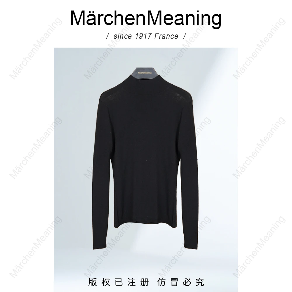 MärchenMeaningMY23012长袖百搭均码弹力女士修身半高领毛衣蒋蒋