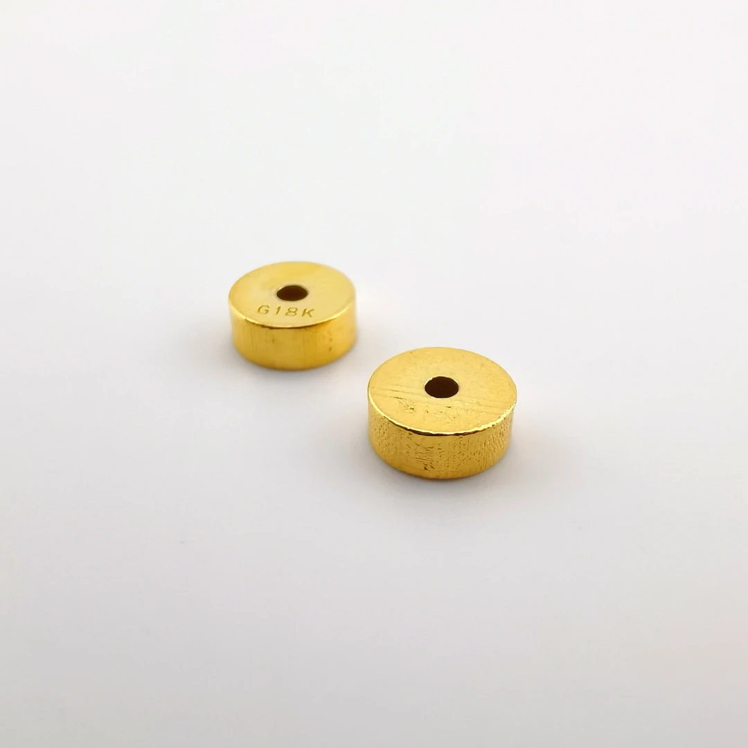 【洛一珠宝】【2.3*5.7mm】文玩小药片(2个一组)18K金金隔片