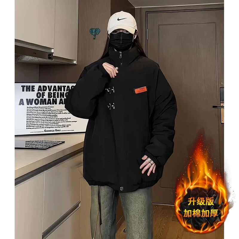 冬季棉衣男个性设计飞机扣新中式风国潮加棉加厚棉袄情侣外套棉服