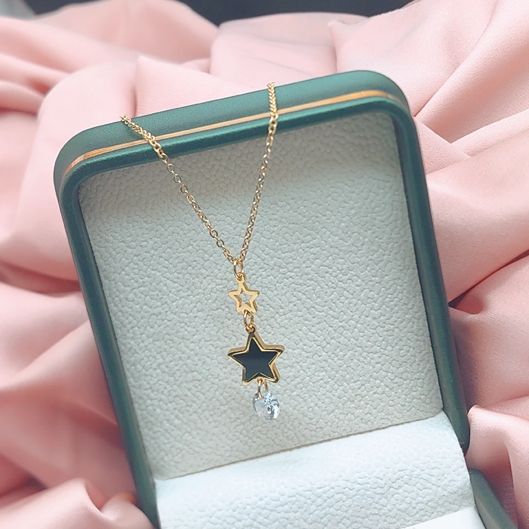 钛钢项链 R042百搭气质星星钛钢锁骨链配饰项链时尚