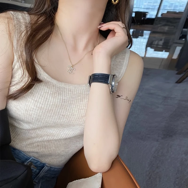 西装内搭吊带背心女修身外穿工字针织打底上衣2025新款U型无袖春