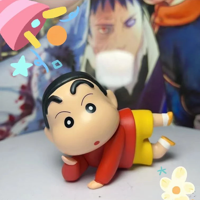 蜡笔小新侧躺睡觉野原新之助女生可爱手办摆件玩具创意玄关