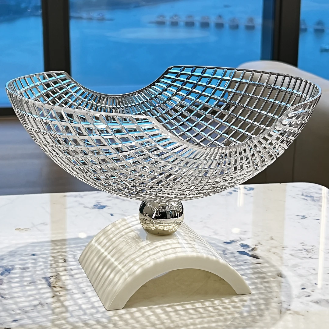 高颜值水果盘客厅家用2025新款茶几创意果盘轻奢风网红摆放零食盘