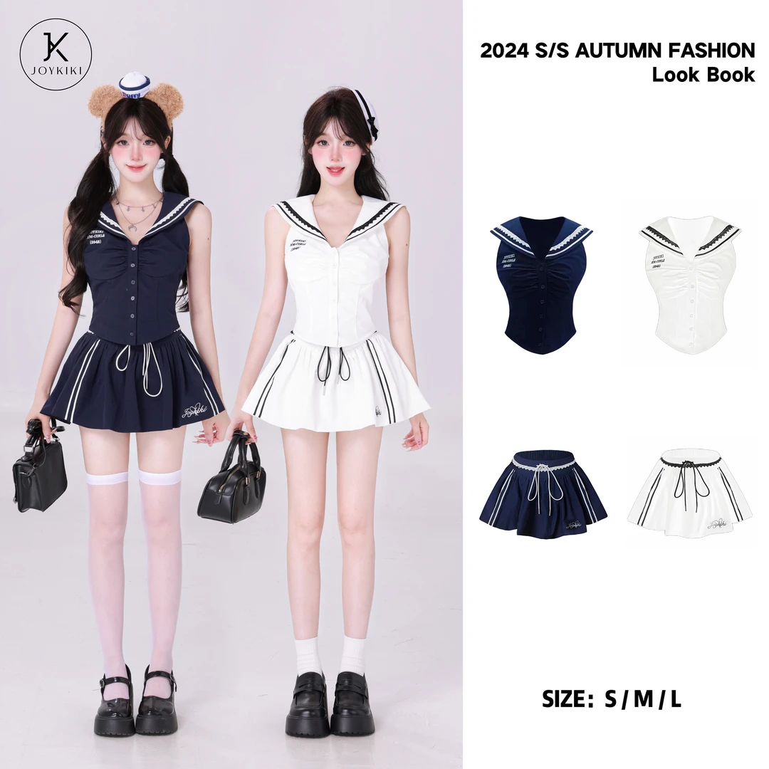 【JOYKIKI 清清!】【艾丽学院】夏季百搭学院风刺绣显瘦衬衫 J24C102