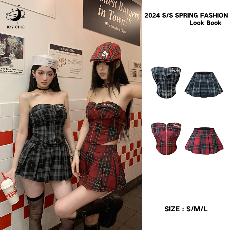 JOY CHIC土豆酱【美式学妹】夏季日系少女短款辣妹纯欲上衣J24B21