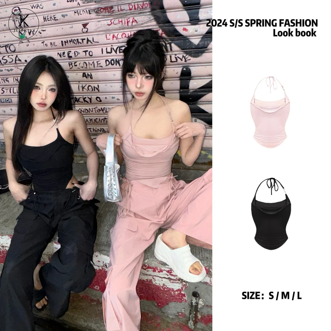 【JOYKIKI 清清!】夏季百搭辣妹纯欲显瘦吊带J24A103