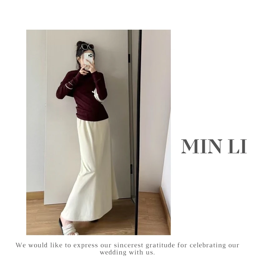 小米自留【 MIN LI 】设计师款秋冬加厚质感丝绒鱼尾半身裙