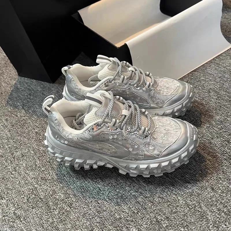 SUSU榴莲底老爹鞋夏季蕾丝网透气休闲鞋5600-8（外100)035-16