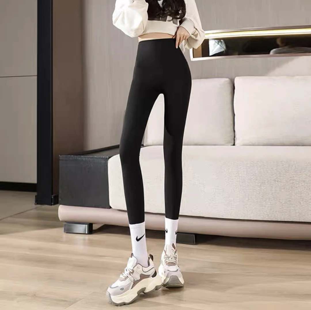 秋冬加绒鲨鱼裤高腰显瘦塑形打底裤外穿保暖芭比裤