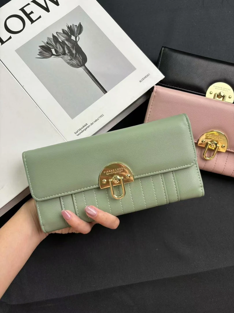 迪雅路【大三折长款钱包】设计感锁扣装饰女士钱夹卡包个性高档时尚