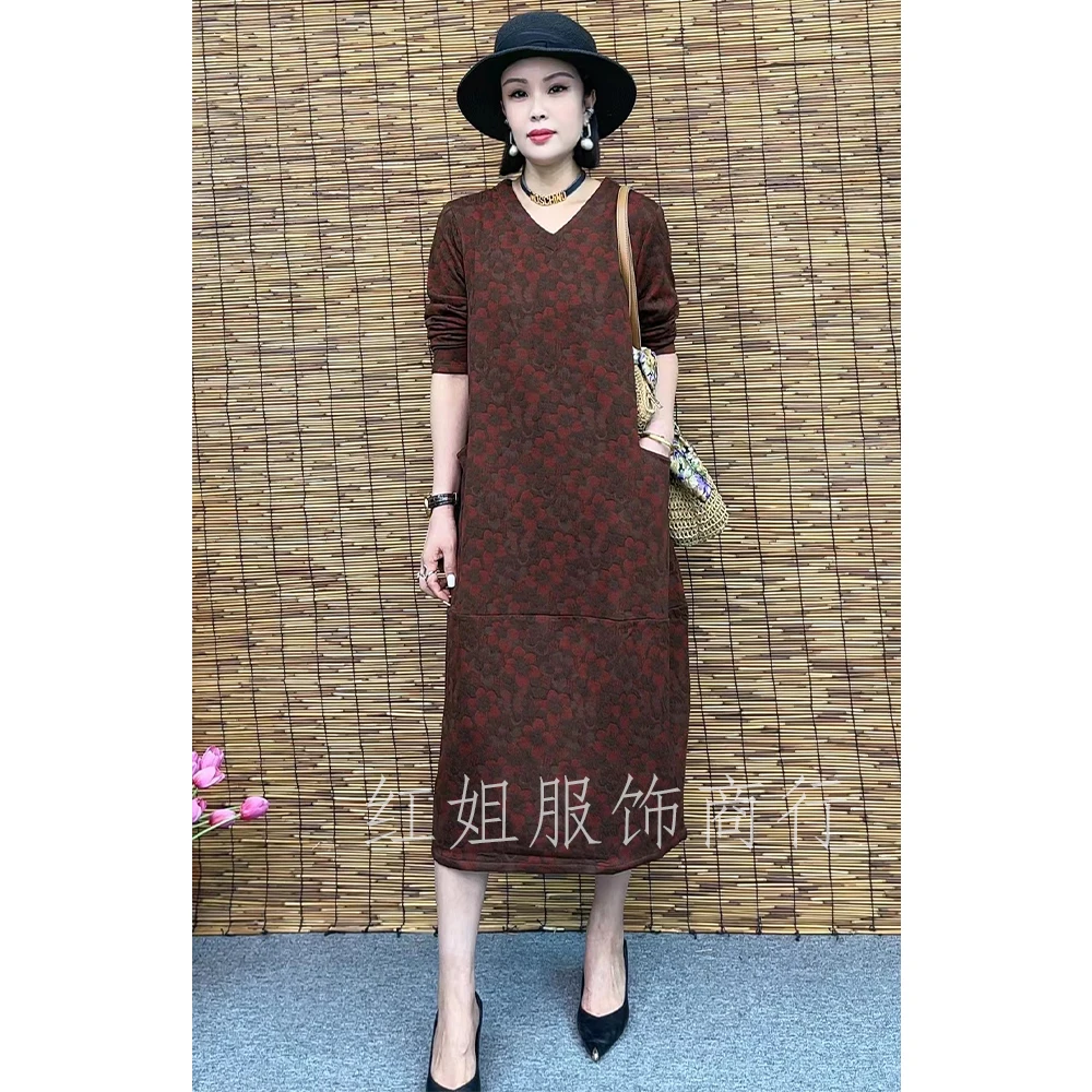 春秋季时尚气质休闲百搭宽松洋气女士长袖打底【连衣裙332】