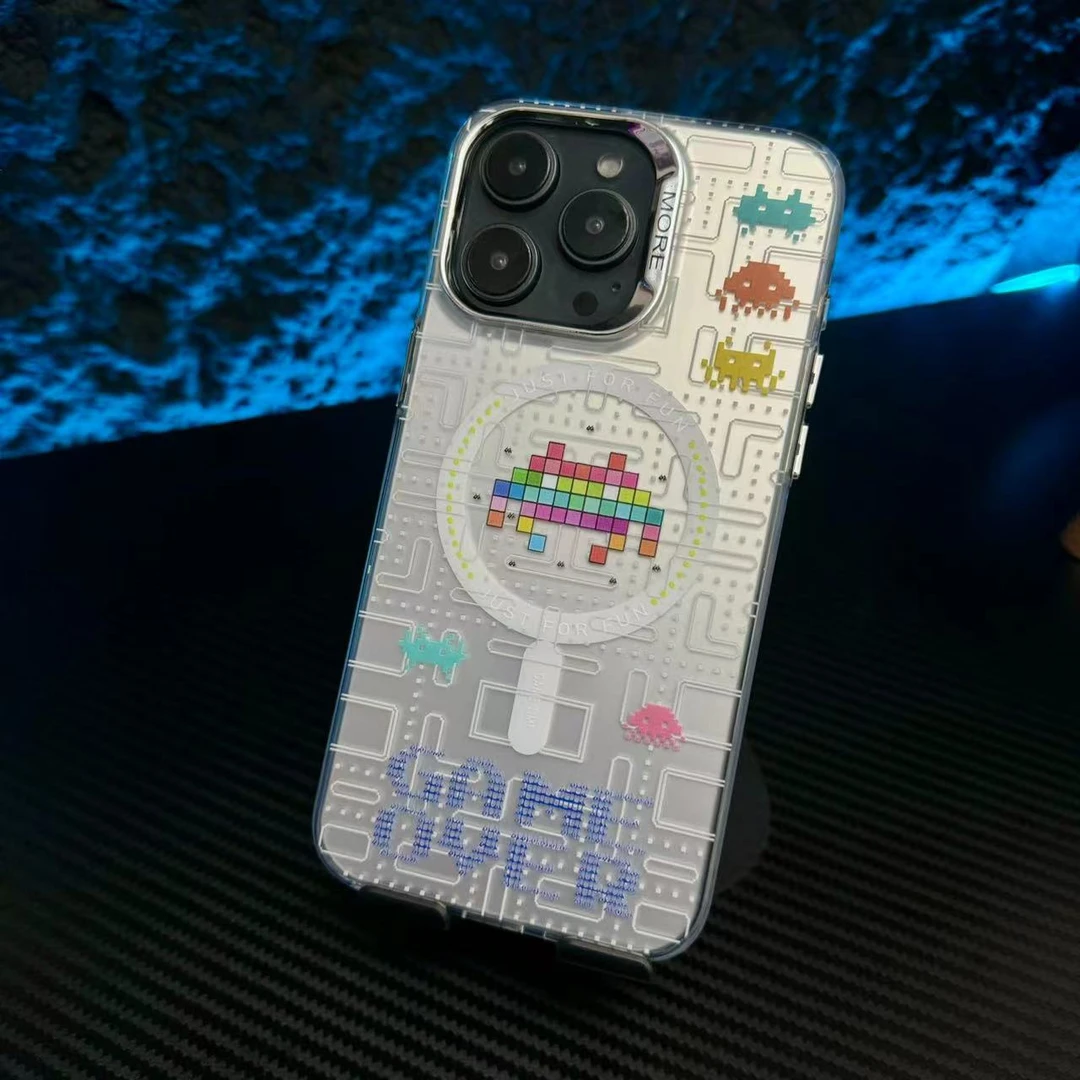 创意像素积木方块苹果15promax手机壳14磨砂iPhone13磁吸12电镀11