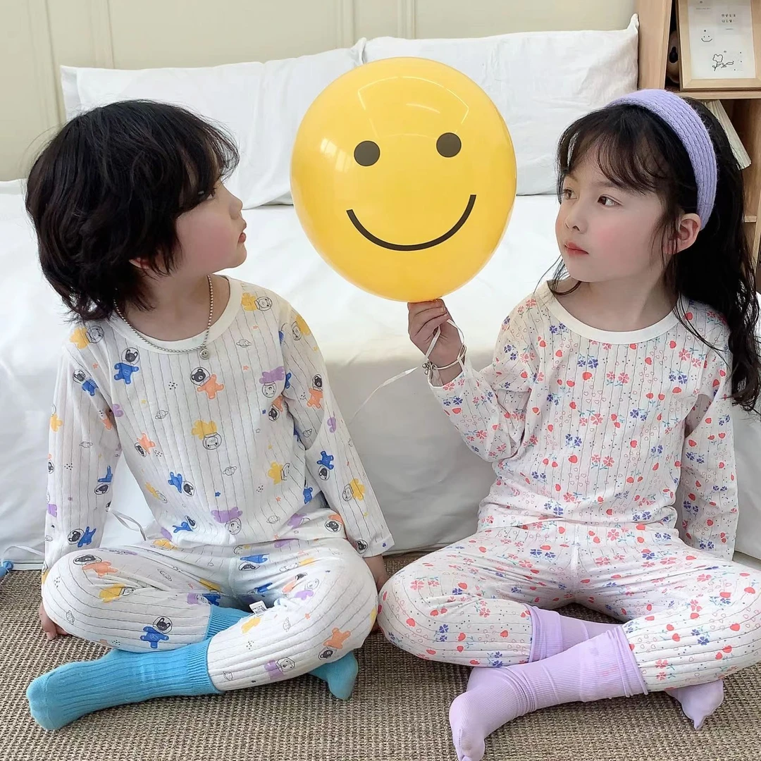 儿童睡衣无骨套装棉质空调服A类长袖春夏季薄款家居服通用春秋