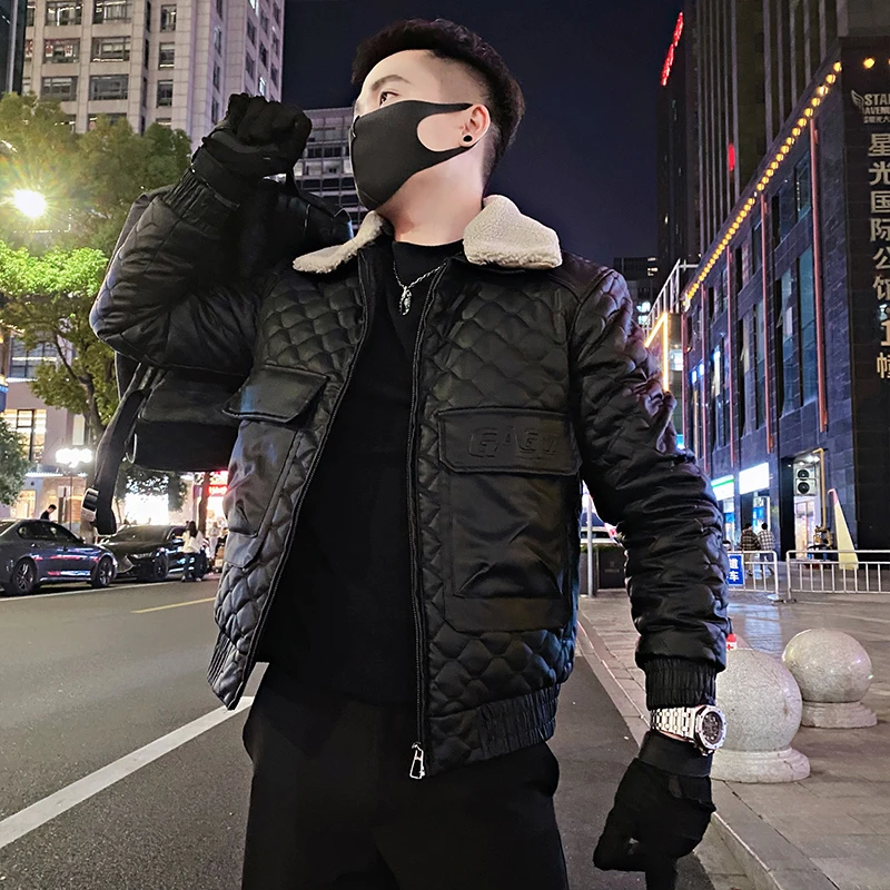 可拆毛领男士棉衣外套2024冬季新款爆款潮流痞帅百搭上衣男装棉袄