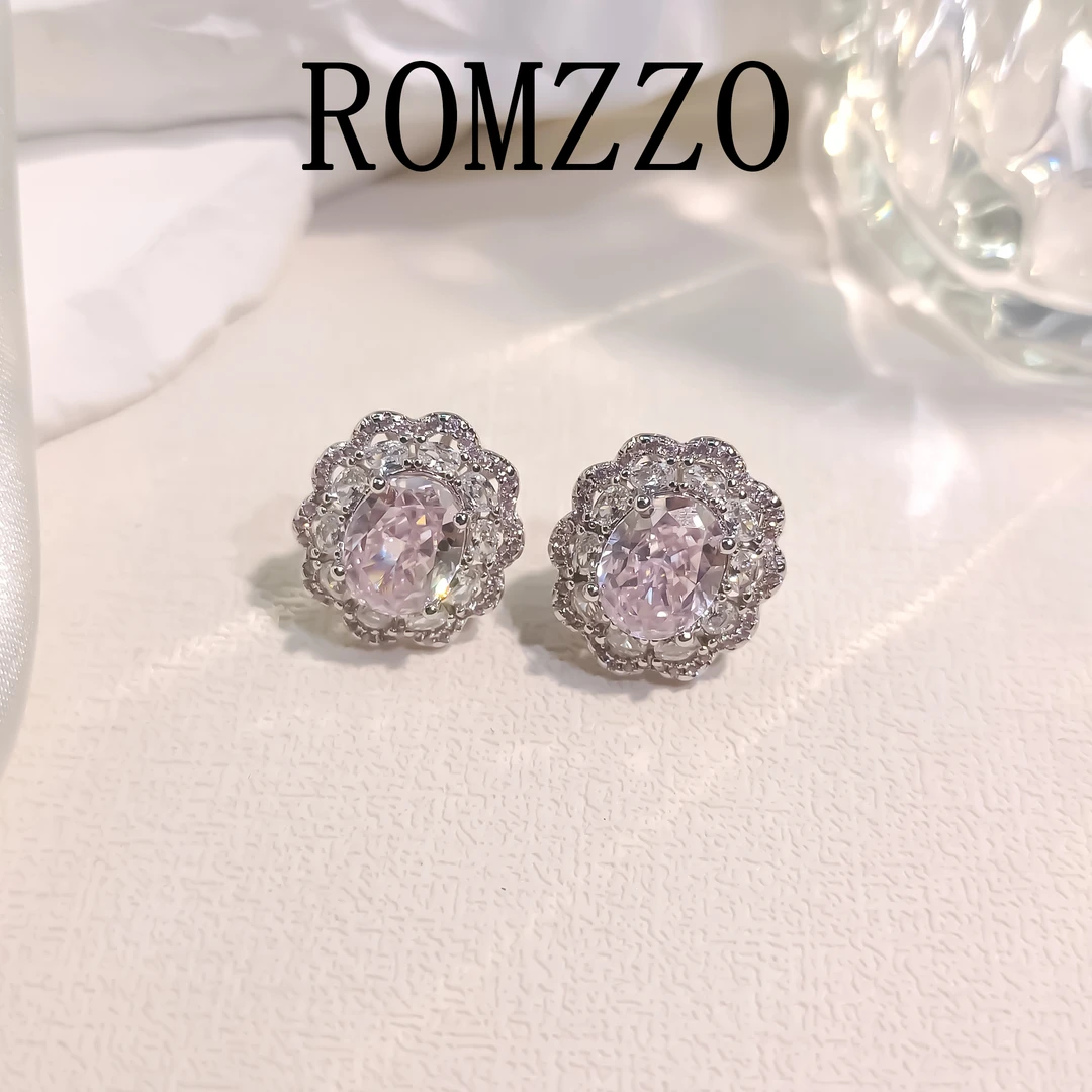 铜合金合成锆石耳饰 WGTL-001253【粉雪】耳环时尚气质优雅简约经典