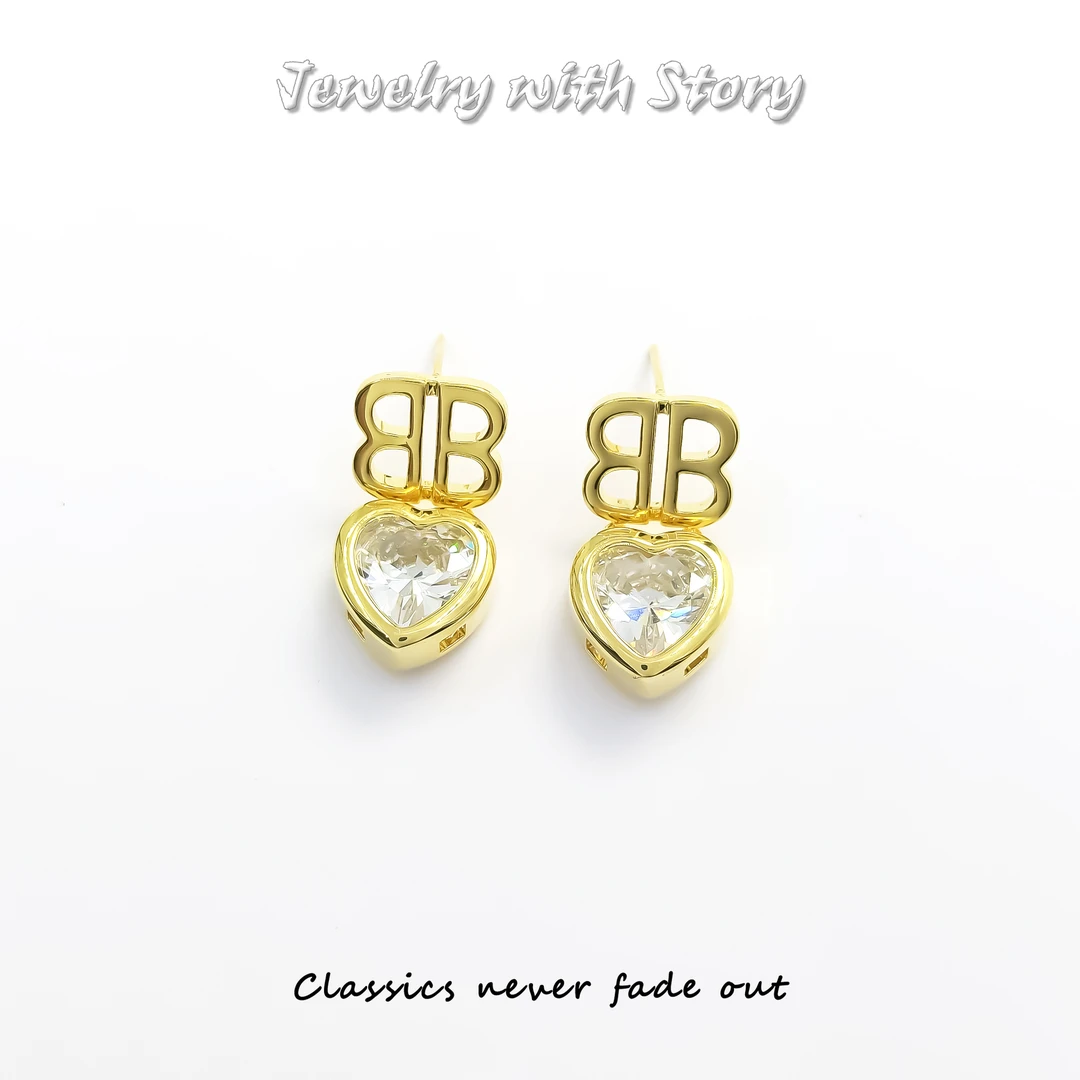 铜合金合成锆石耳饰 BLX-70941 耳环时尚欧美气质百搭镶嵌轻奢