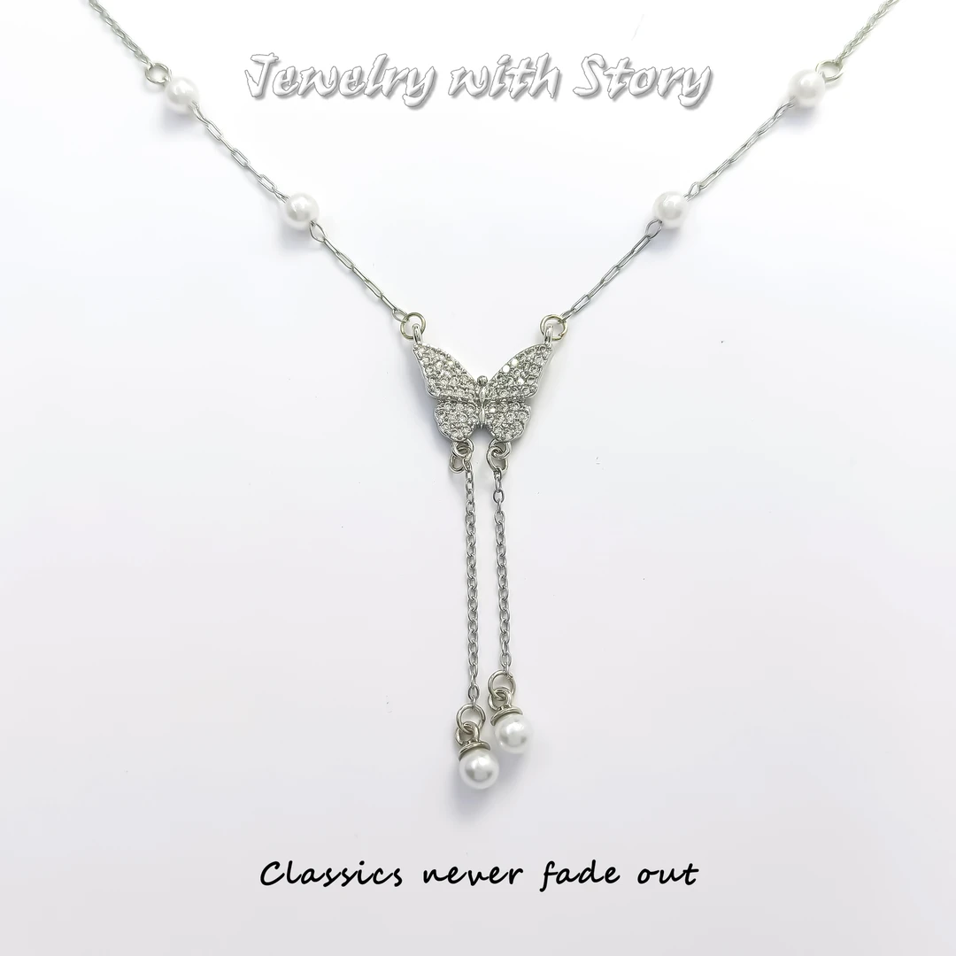 钛钢合成锆石项链 HK-70735 项链高级感百搭设计欧美轻奢