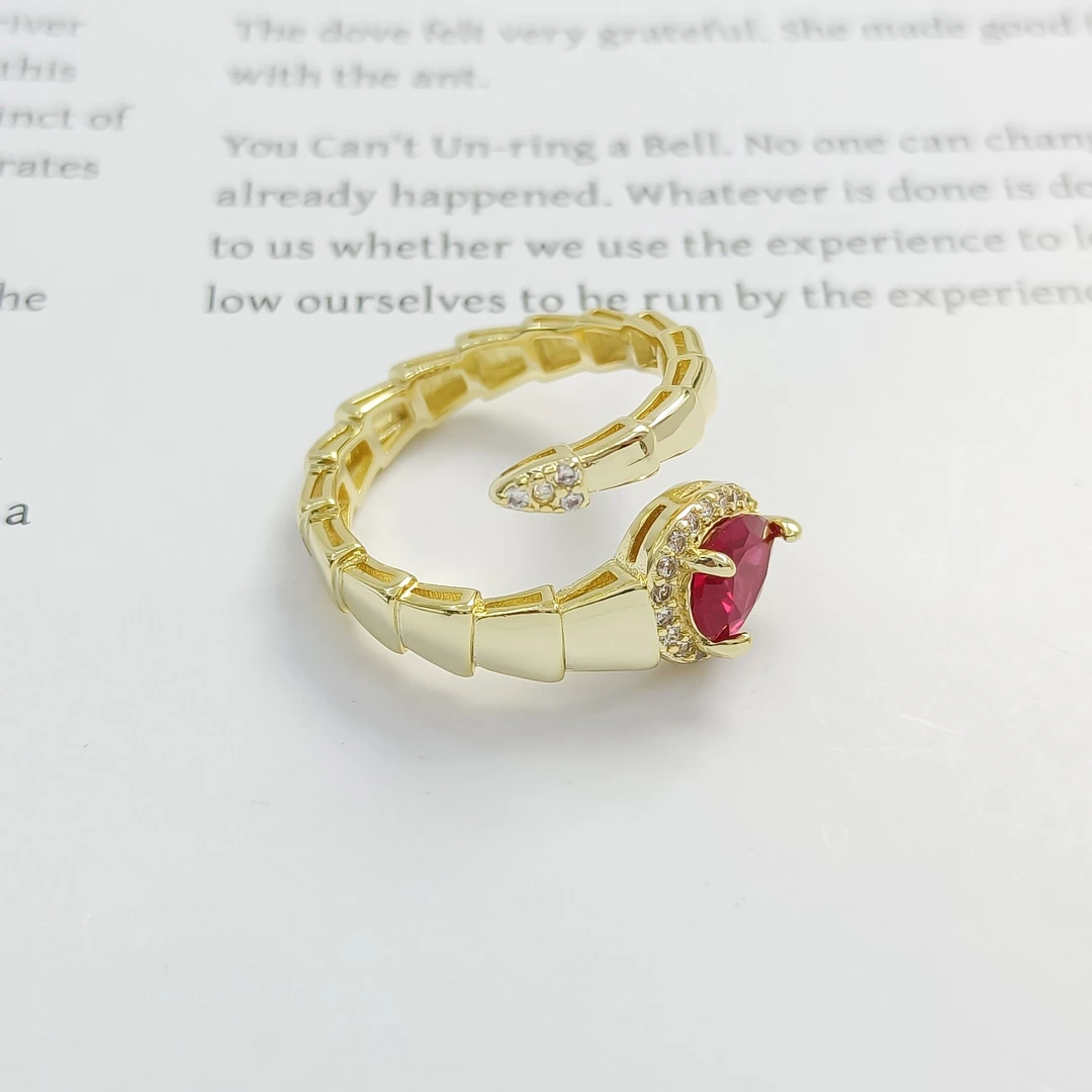 铜合金合成锆石戒指 FXLM-54476 戒指气质精致小众时尚简约经典