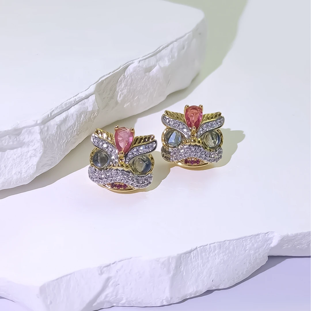 铜合金合成锆石耳饰 WDS-000914【桃华无双】耳饰轻奢时尚百搭欧美