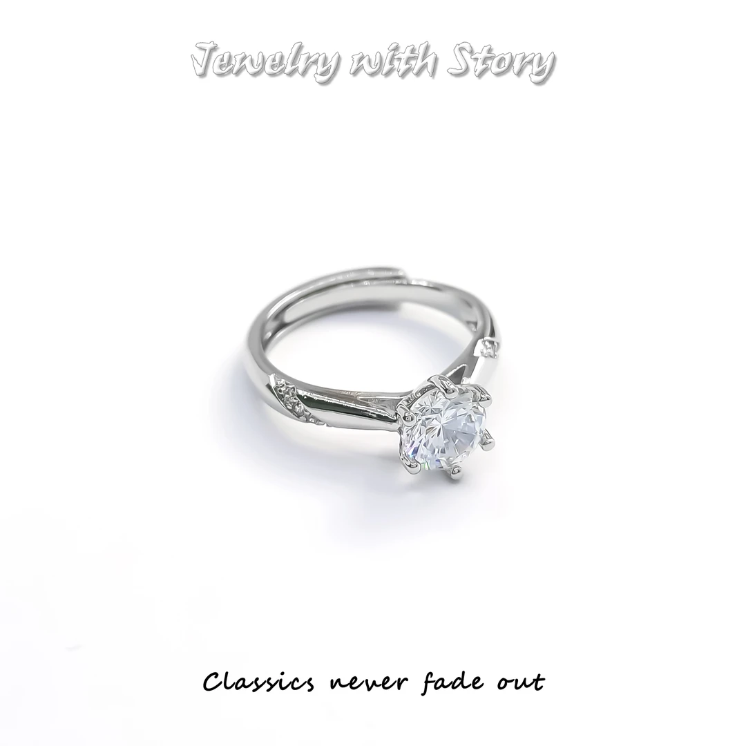 铜合金合成锆石戒指 WFM-70676 戒指轻奢精致欧美时尚气质