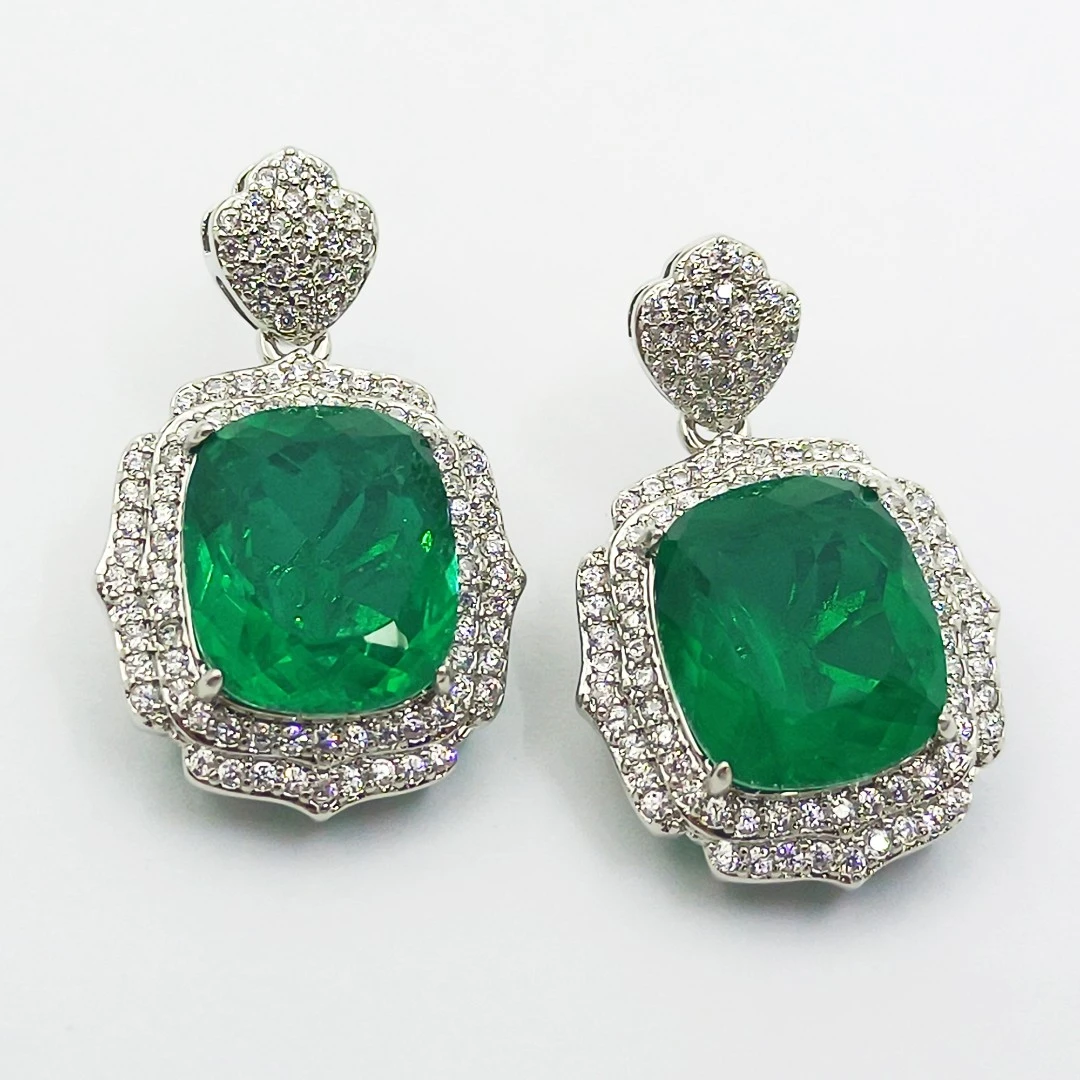 铜合金合成锆石耳饰 LL11ZSS-31868 耳饰时尚欧美气质百搭大气