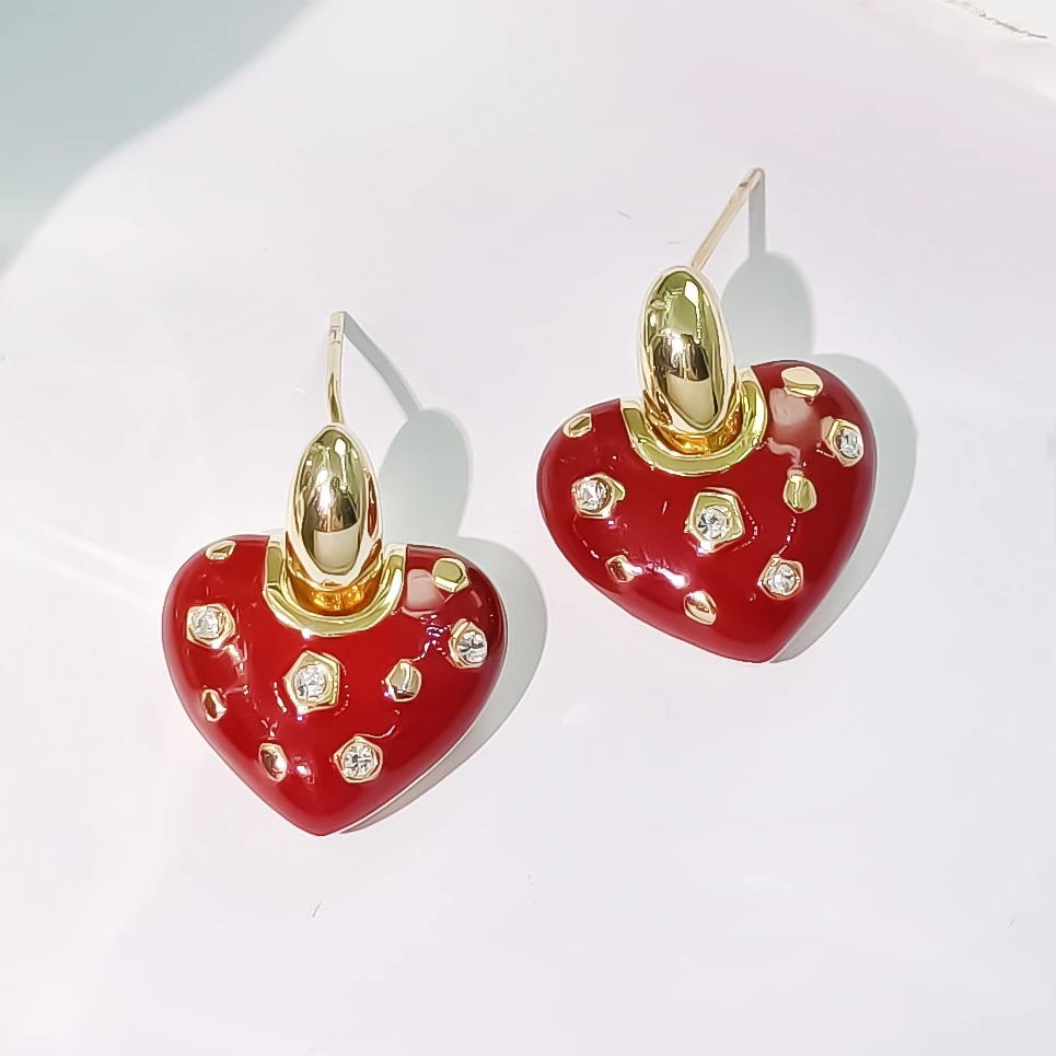 铜合金合成锆石耳饰 WDS-001158【炽火】耳环时尚欧美气质百搭简约